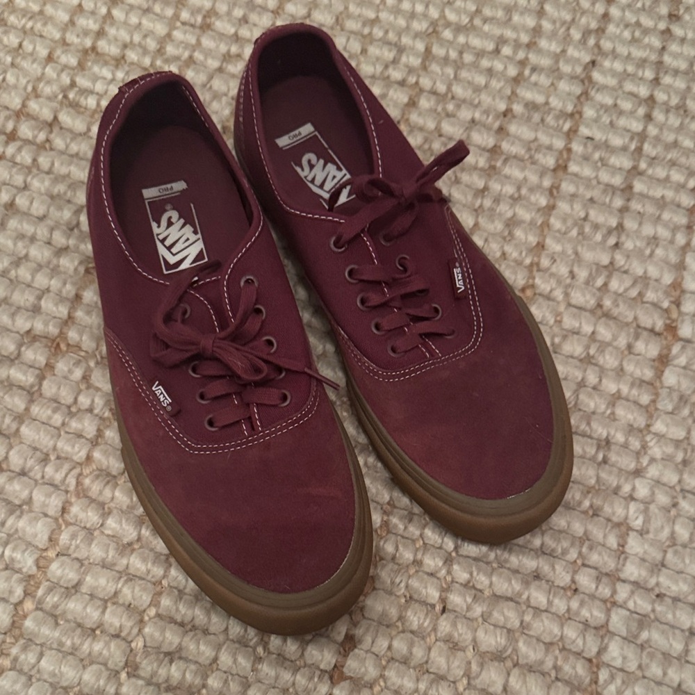 Vans Maroon Canvas Sneakers